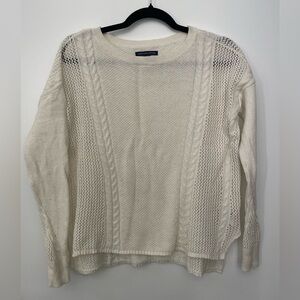 American Eagle Cable Knit Sweater in Cream Size XS